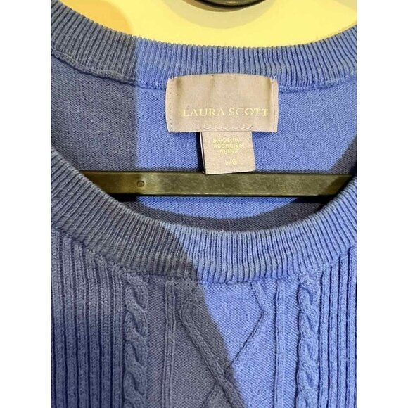 LAURA SCOTT Blue Women Size large Women's blue classic sweater - Picture 7 of 9